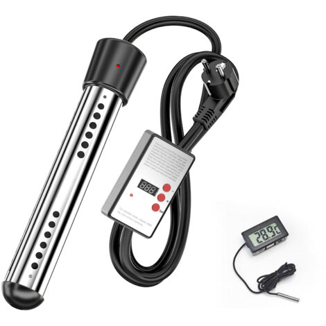 Tonchean – Chauffe-eau instantané 2500W pour seaux et petites piscines – Acier inoxydable – Longueur 260mm – Alarme ébullition