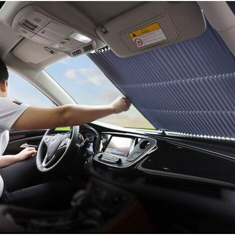 Langray – Pare-soleil rétractable pour voiture – Protection UV – Feuille d'aluminium et polyester – 65 cm – Facile à plier et à ranger