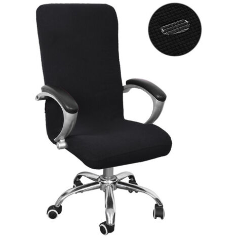 Basetbl – Housse de chaise extensible en microfibre – Taille M – Ajustement élastique – Lavable en machine – Couleur noir – Largeur 42-55 cm