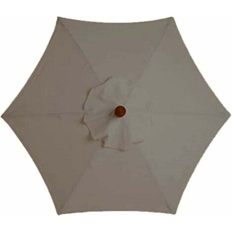 Housse de rechange pour parasol 3 m (9,8 pi) – 6 baleines – imperméable & UV – tissu résistant en polyester – couleur kaki (1/5)