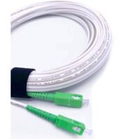 Câble/Rallonge Fibre Optique (Orange SFR Bouygues) - Jarretière Simplex Monomode SC-APC à SC-APC - Blindage et Connecteur Renforcée - Perte Très Fiable - Blanc, 1M