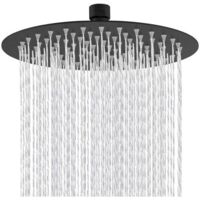 8 Inch Round Shower Head Fixed Shower Head 304 Stainless Steel Black 180° Rotatable Powerful High Pressure Spray Spray Bathroom Bathroom Fixed Shower Heads