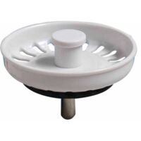 Bouchon d'évier blanc pour éviers de cuisine - durable, lisse et facile à nettoyer crépine d'évier blanche.
