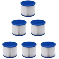 Lot de 6 cartouches filtrantes pour spa gonflable – Dimensions 77x100mm – Filtration fine pour eau cristalline – Compatible avec spas AREBOS