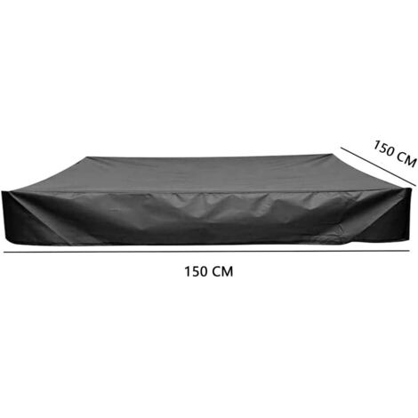 Bâche Bac à Sable 200 200 20CM, Bâche Bac à Sable Imperméable Housse De Protection Pour Bac A Sable Etanche Bac A Sable Avec Cordon De Serrage Tissu Oxford 210d Impermeable Noir 96370045