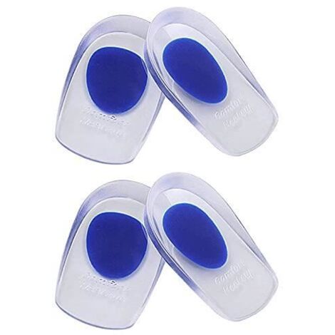 Talonnettes en Gel de Silicone,Lot de 2 paires de talonnettes en gel de silicone pour fasciite plantaire, épine calcanéenne,Bleu