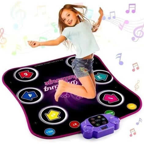 Tapis de danse enfant - JOULLI - Bluetooth - 5 jeux de danse - Enceinte bi-ampli - 6 flèches lumineuses (1/4)