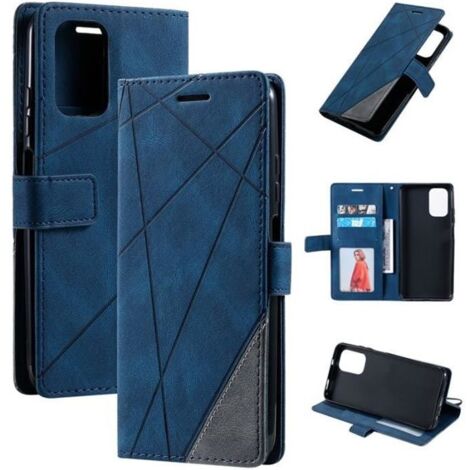 Coque Pour Xiaomi Poco M5s/Redmi Note 10 4G/Note 10S Bleu Téléphone Housse PU Etui à rabat Cuir Portefeuille Magnétique cover case (1/4)