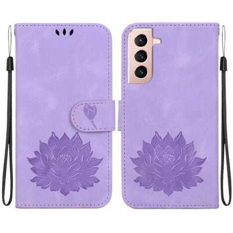 Coque pour Samsung Galaxy S21+/S21 Plus 6.7\", Etui Housse en Cuir PU, Portefeuille Fermeture Magnétique Case,Lotus violet (1/5)