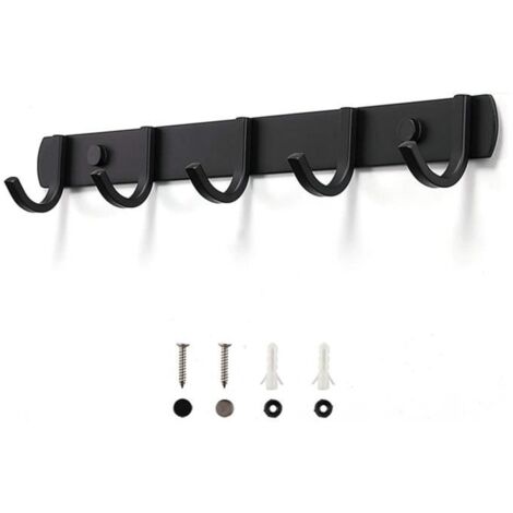 Porte Manteau Mural - Design - Acier Inoxydable - 5 Crochets - Salle de Bain - Contemporain (1/4)