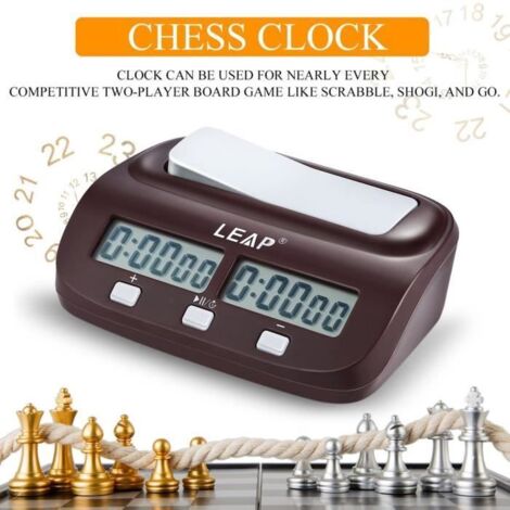 horloge numérique compacte professionnelle d\'échecs compter minuterie électronique écrans à led (1/4)