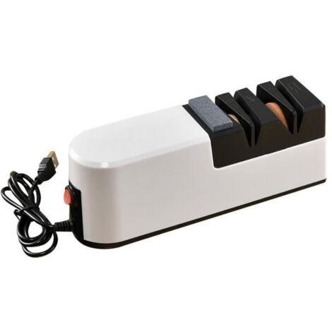 Aiguiseur de Couteaux éLectrique USB AffûTeur RéGlable Automatique 3 éTapes Pour Couteaux Ciseaux AffûTeur Domestique (1/4)