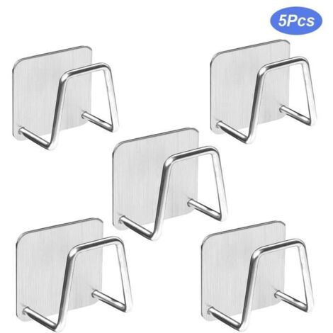 Porte-éponge - Non spécifié - 5 Pcs - Acier inoxydable 304 - Auto-adhésif - Étanche (1/4)