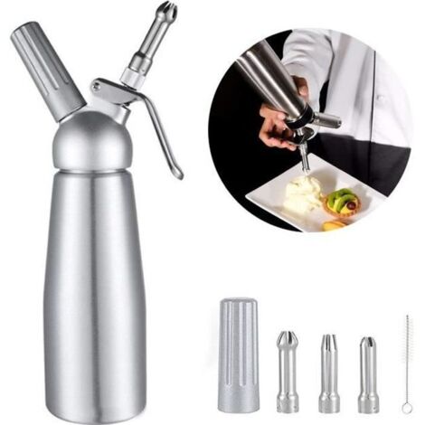 Kit Siphon à Crème Fouettée Professionnelle avec 3 Douilles en Acier Inoxydable 500ML (1/4)