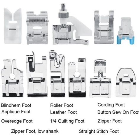 Pieds-de-biche - Brother - HB057 - 11 pièces - Compatible avec Janome et Singer - Métal durable