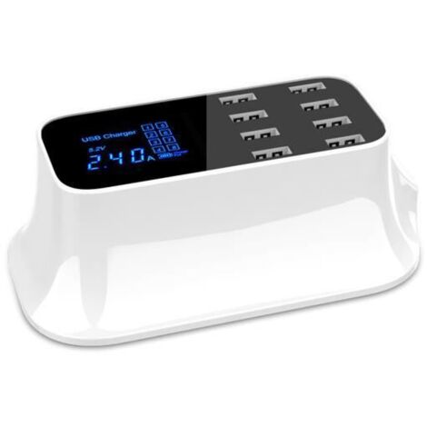 Chargeur USB Intelligent universel 8 ports de sortie USB Fast chargement de convertisseur d\'écran Afficher l\'adaptateur de charge (1/4)