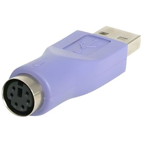 Adaptateur PS/2 vers USB - STARTECH - Modèle F/M - Connecteur USB-A mâle - Garantie à vie - Violet (1/2)