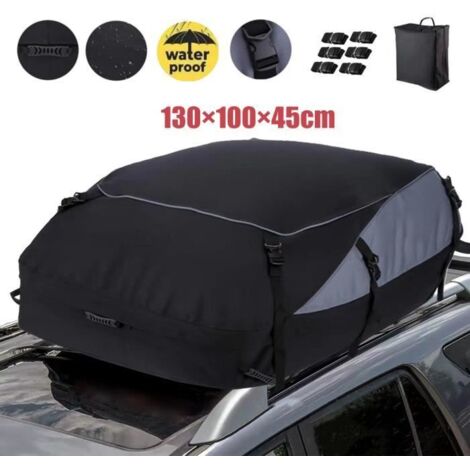 Coffre de toit de voiture, coffre de toit pliable 600D, sac de toit pour équipement de voyage autonome, M: 130 × 100 × 45 cm. (1/4)