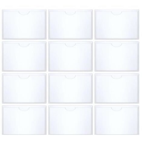 Lot de 12 Porte Carte Handicapé Pare-Brise - Étuis Autocollants Transparent de 6x9cm - Supports de Carte Réutilisables Stationnement