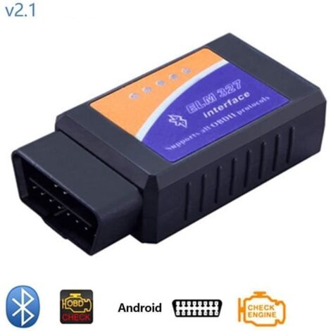 Adaptateur OBD2 - ELM327 - V2.1 - Bluetooth - Universel - Noir (1/4)