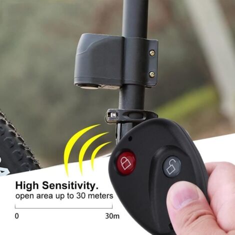 Alarme Antivol de Vélo avec Télécommande,Alarme De Vélo Antivol Serrure Vélo De Montagne Sans Fil AB073 (1/4)
