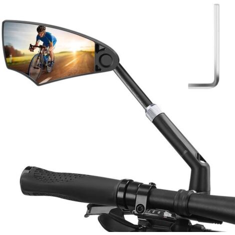 Rétroviseur Vélo HD, 360° Rotatif Miroirs de Vélo Rétroviseurs de Electrique pour 20-23mm(Gauche)