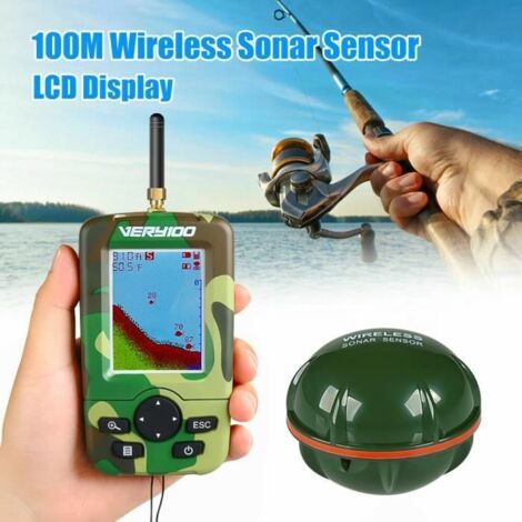 Sondeurs GPS sans fil 100M Camo avec détecteur de poissons d\'affichage GPS d\'affichage à cristaux liquides de capteur de sonar