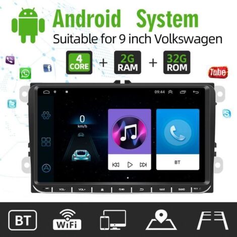 Autoradio Bluetooth Navigation GPS 2G+32G 9\" Ecran Tactile Carplay Android Auto Pour Volkswagen Passat Tiguan Touran GOLF et POLO