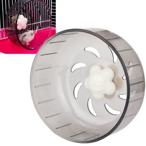 Roue d\'exercice - Cikonielf - 13 cm - Plastique Transparent - Gris - Durable et Silencieuse (1/4)