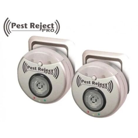 Pest Reject Pro Lot de 2 - Répulsif Anti Rongeurs et Insectes - Avec technologie électromagnétique et ultrasons pour faire fuir les