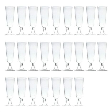Verre à Champagne Jetable - Plastique Dur - 25 Flûtes - Incassable - Design Élégant - BPA Free