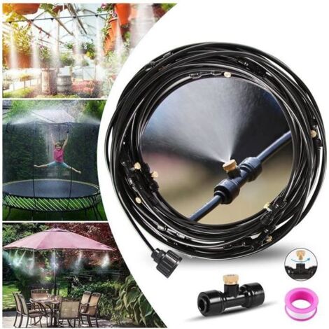 Brumisateur Terrasse, 12M Système De Brumisation Extérieur avec buses laiton Système d\'Irrigation Idéal Pour Pour Parasol jardin (1/4)