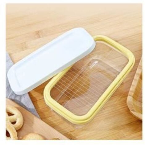 Beurrier avec coupe-beurre, trancheuse, boîte à beurre hermétique en silicone, étui de découpe pour beurre et fromage (1/4)