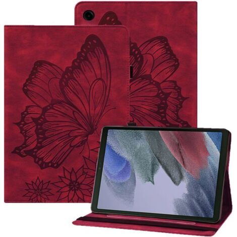 Coque Samsung Galaxy Tab A9 8.7\" Papillon en Relief Etui en Cuir PU Portefeuille Porte-Stylo Tablette Housse de Protection [A20] (1/5)