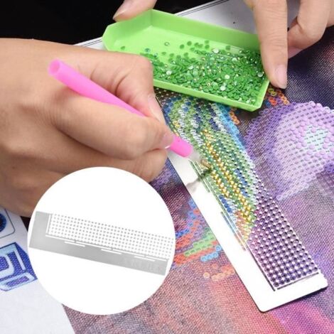Cikonielf Règle de peinture de broderie Bricolage strass broderie peinture règle diamant peinture règle dot perceuse accessoire (1/4)
