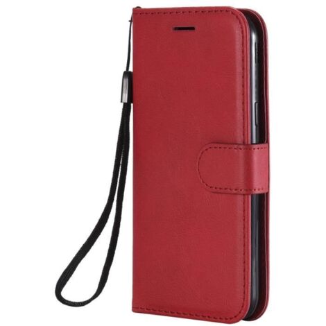 étui Pour Samsung Galaxy J3 2017 SM-J330F Portefeuille PU Cuir Stand Housse Magnétique Rouge Etui Coque Flip Skin Case Cover (1/4)