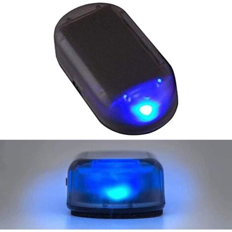 Alarme de Voiture Lumière,L\'alarme Solaire de Voiture,Neuf Alarme Voiture Lumière Del,simulé des lumières d\'alarme(Bleu)