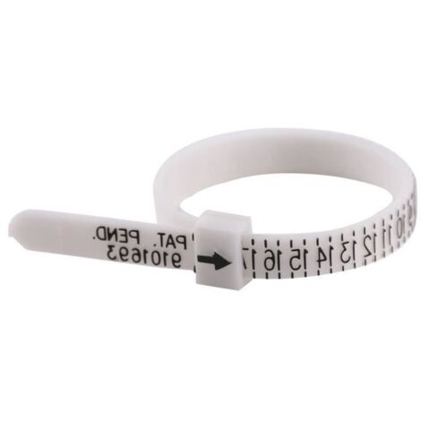 Mesure de Bague - HILILAND - Jauge de Doigt US - Testeur Flexible - Outil Pratique - Couleur Blanc (1/4)