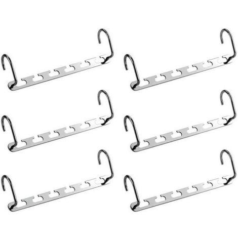 Cintre Magique en Métal Inox - Cintre Multiple - Gain de Place - 2 Crochets Amovibles - Pour Vêtements Suspendus (1/4)