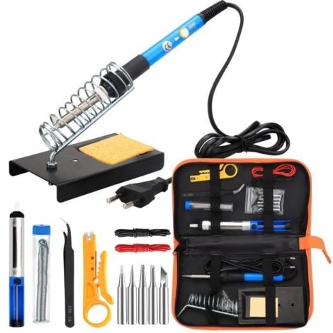 8 en 1 fer a souder kit 60W Station de Soudage Pompe Etain Soudure Electronique température réglable portable FER A SOUDER KIT