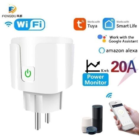 Prise électrique,Prise intelligente Tuya Wifi EU 20A, avec fonction de moniteur de puissance et de minuterie - Ue Plug[B77] (1/4)