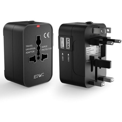 Adaptateur de Voyage - JESWO - Universel - 2 Ports USB - Ignifuge - 200 Pays (1/5)