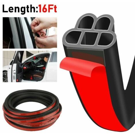 Bande d\'étanchéité de voiture à 5 trous, bande d\'isolation acoustique double couche de 5 mètres, bande de modification de voiture (1/4)