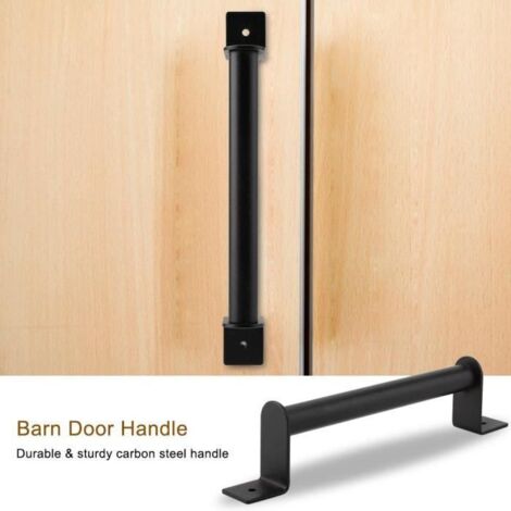 Poignée de porte de traction robuste en acier au carbone pour quincaillerie de grange coulissante noir-DBA (1/4)