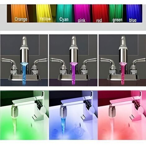 Embout lumineux à LED pour mitigeur robinet - 7 couleurs (1/4)