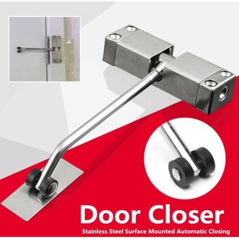 20-40kg Ferme-porte Automatique Acier Inox Réglable Ajustable 175° 16x9.6x2cm (1/4)