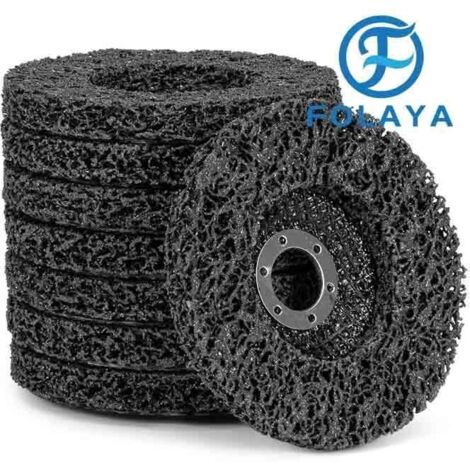 FOLAYA Lot de 5 disques de nettoyage, diamètre : 125 mm, dsque CSD, noir, très grand, pour meuleuse d\'angle (1/3)