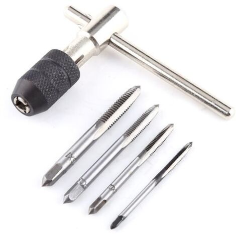 Taraud à filetage M3 / M4 / M5 / M6, outil de taraudage, pour opération de taraudage à la main, bois, plastique pour taraudage de (1/4)