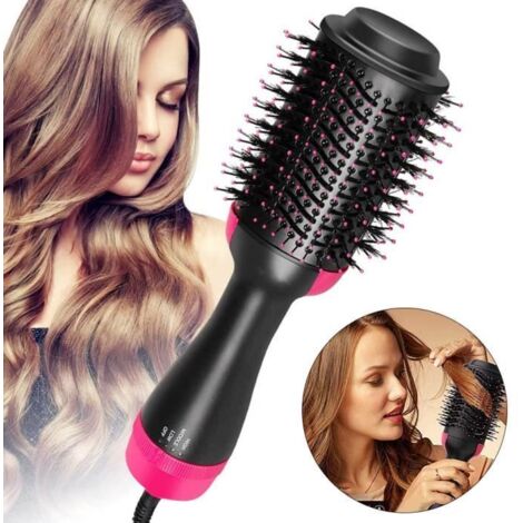 Brosse Soufflante Rotative, Sèche-Cheveux Brosse à Cheveux Fer à friser Défrisant Bigoudi et Brosse à Cheveux à ions Négatifs