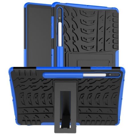Tablette Coque Samsung Galaxy Tab S7 Plus Coque 2 en 1 Silicone Doux TPU & PC Protection Antichoc - Bleu (1/4)